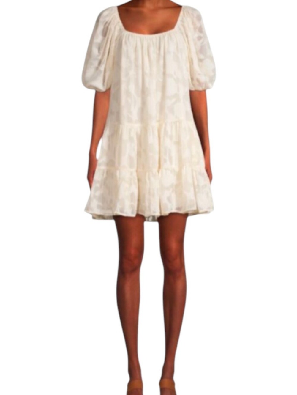 Jacquie The Label Floral Jacquard Tiered Dress large.